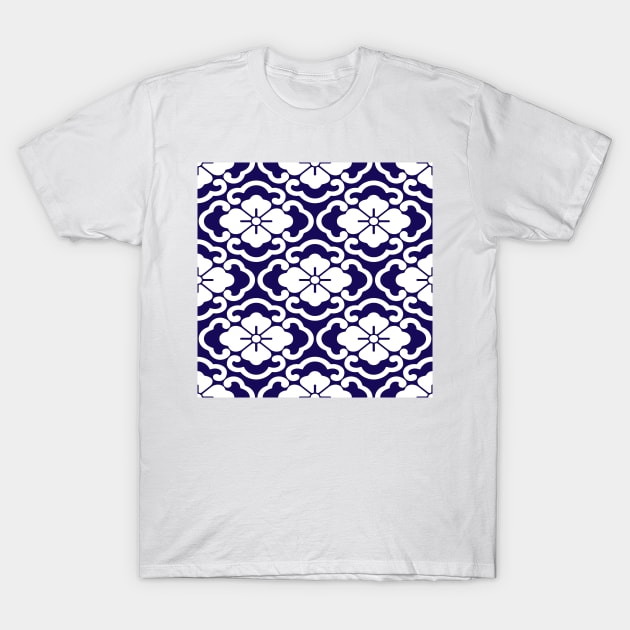 Blue Batik Floral T-Shirt by Makanahele